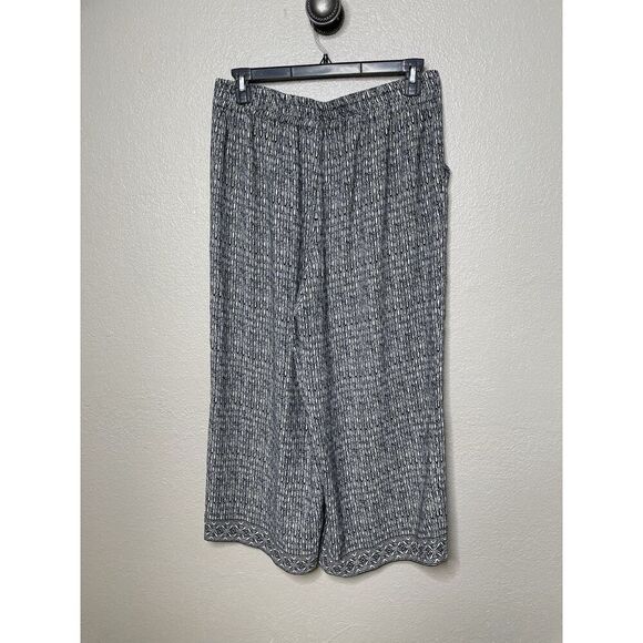 Max Studio Womens XL Cropped Ankle Wide Leg Pants Pull On Elastic Waist Pockets - Picture 2 of 12